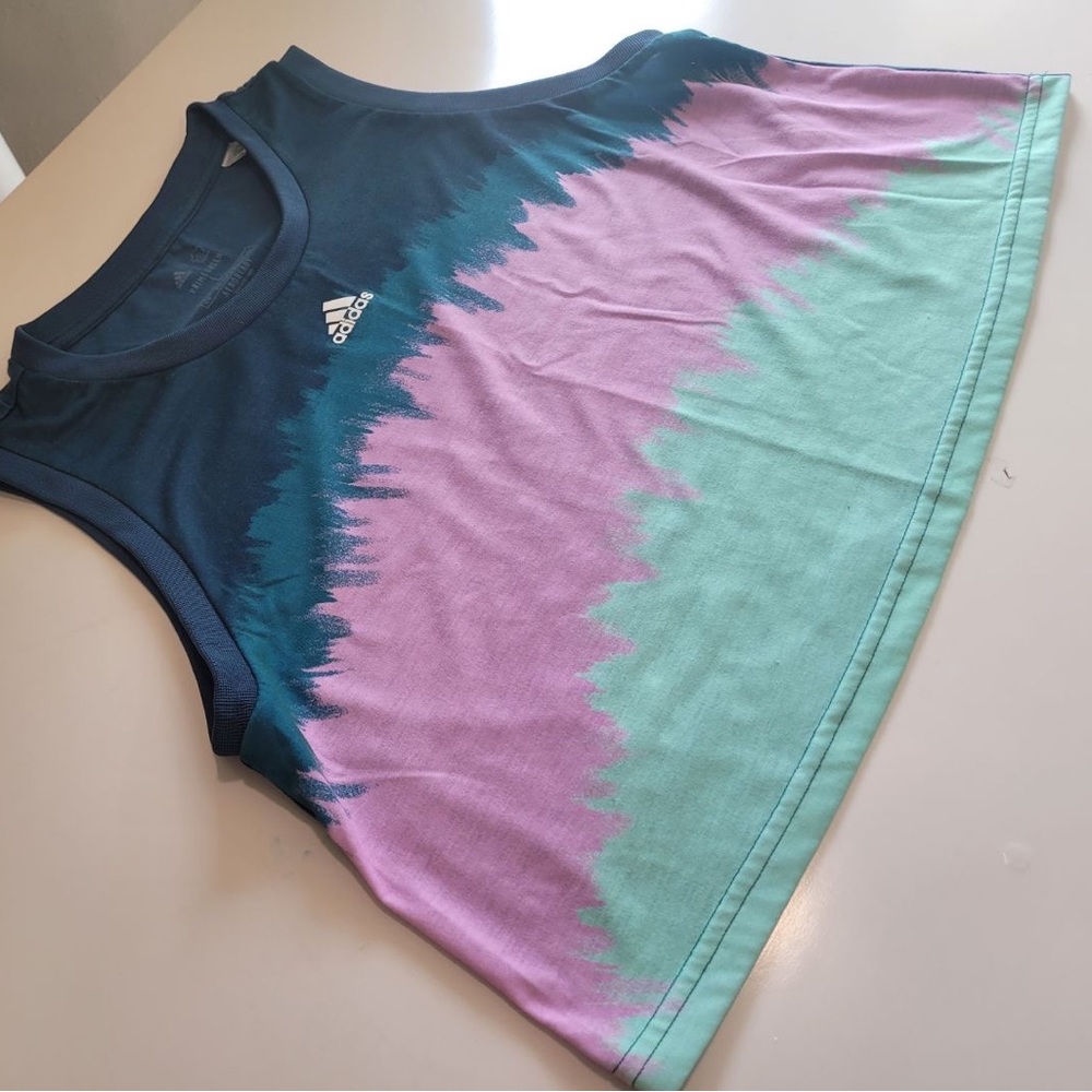Adidas farm rio tie-dye print cropped workout top